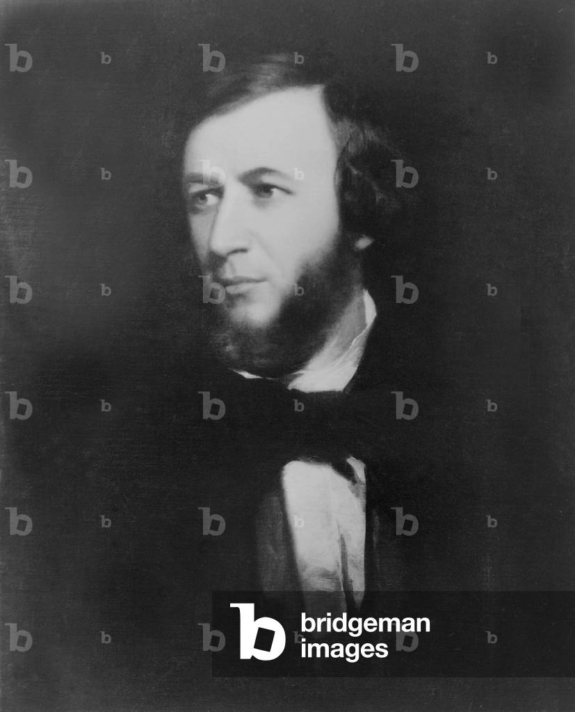 Robert Browning (1812-1889) eminent English Victorian poet in 1855 at age 43