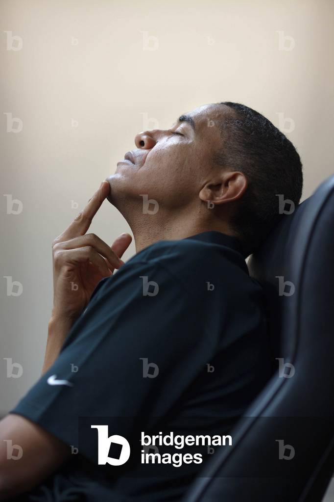 President Barack Obama during a conference call in the Situation Room on the Middle East negotiations on Saturday Sept. 25 2010.,