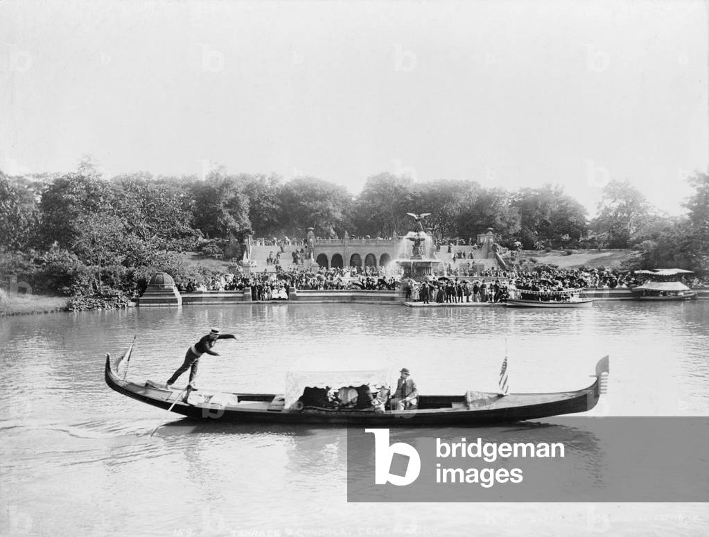 New York City, terrace and gondola, Central Park, c.1894