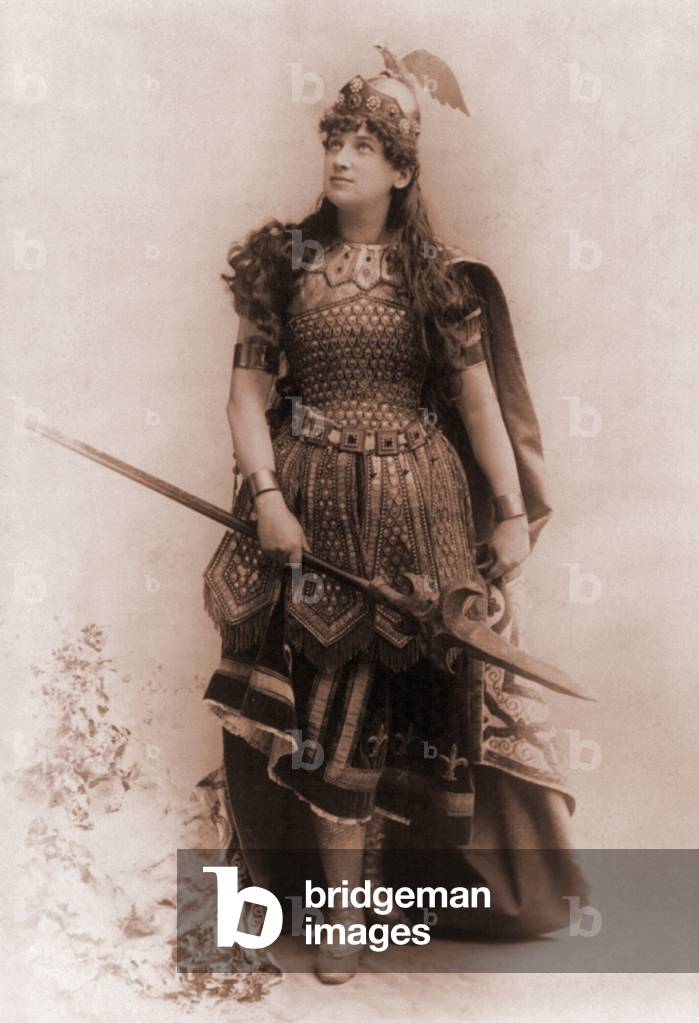 Actress dressed as Wagnerian heroine, Brunhilde. 1898