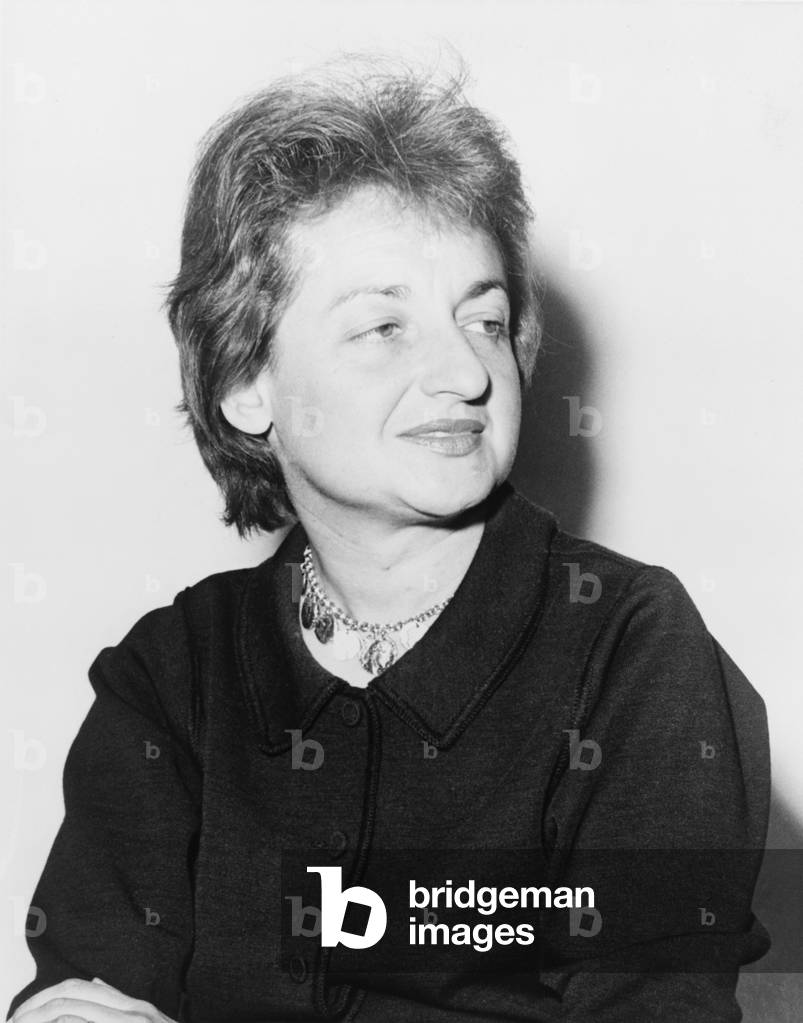Betty Friedan (1921-2006), feminist author of THE FEMININE MYSTIQUE, a bestselling 1963 book, critically examined the home and family centered lifestyle of her middle class Smith College classmates