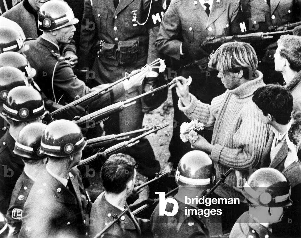 4/8/67 WASHINGTON: A group of Anti-Vietnam War pickets, calling itself Spring Mobilization for Peace demonstrate in front of the White House.