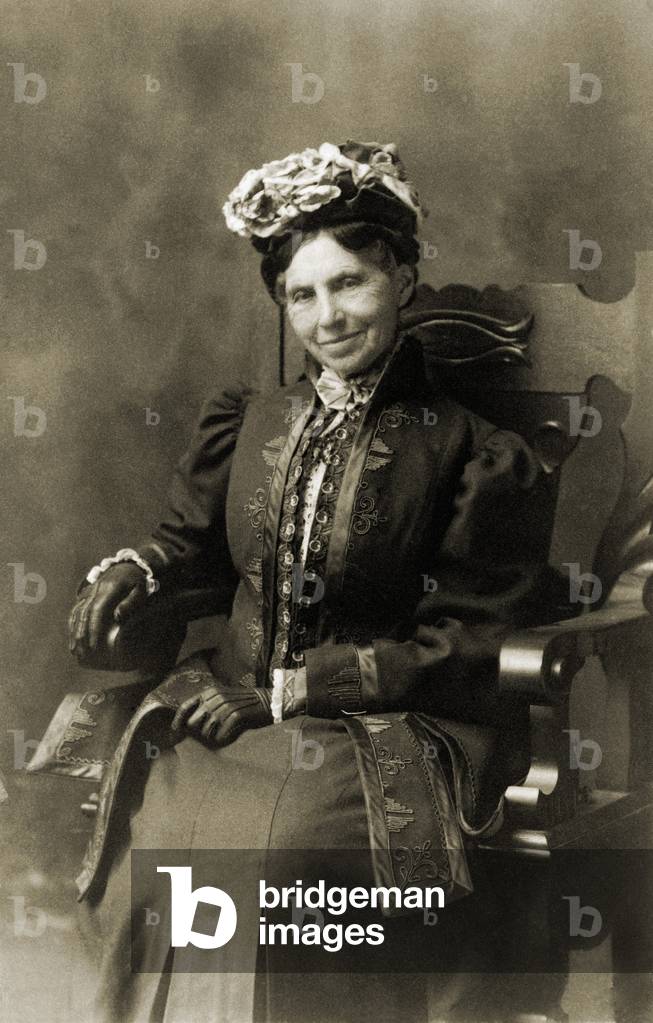 Clara Barton (1821-1912), in retirement after a life of humanitarian nursing and leadership the American Red Cross. c. 1906