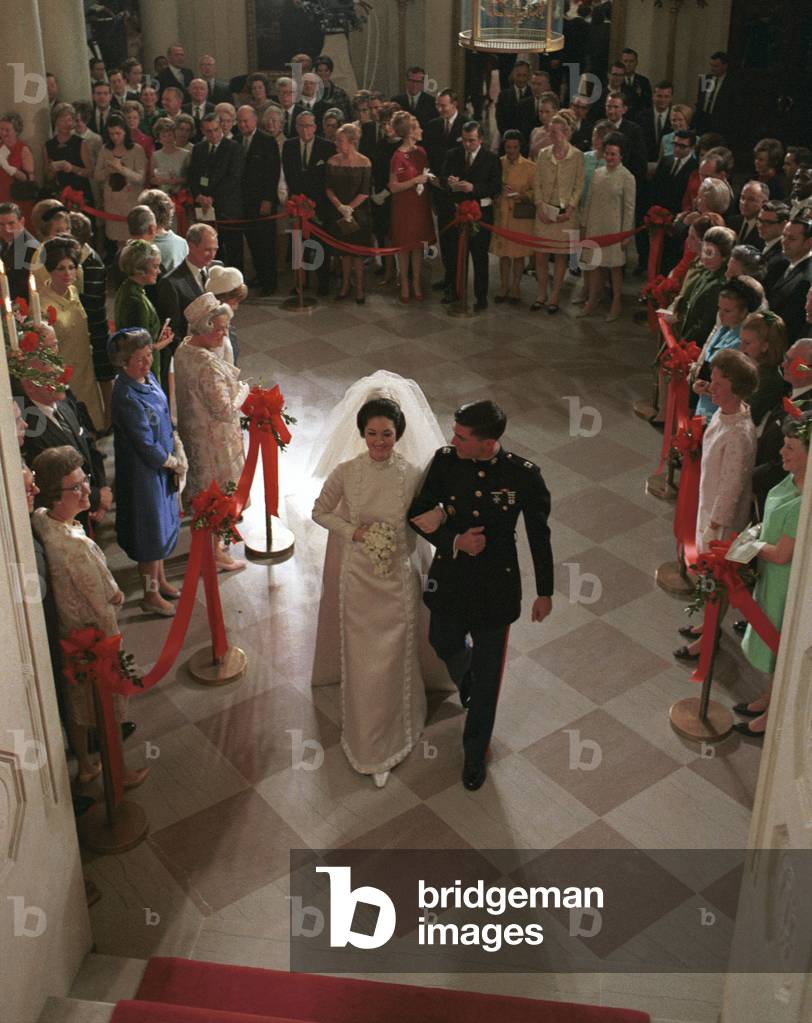 White House Wedding. Lynda Bird Johnson and Captain Charles Robb at their White House. Dec. 9, 1967
