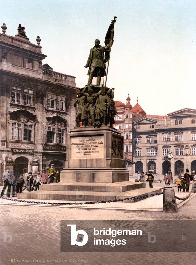 Prague, Joseph Radetzky Memorial, Bohemia, Austro-Hungary, photochrom, c.1900