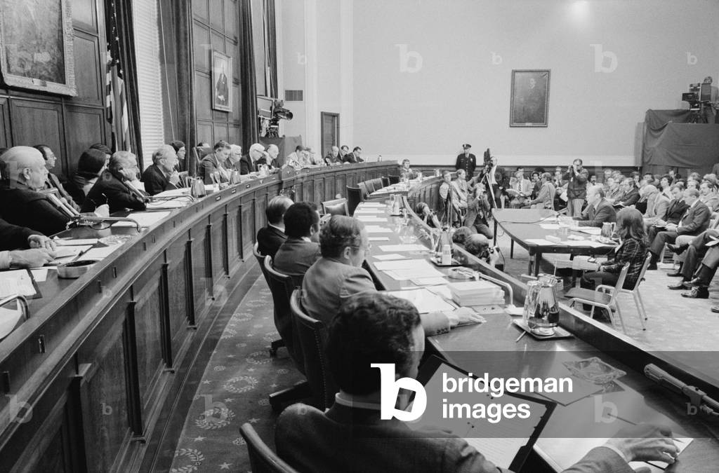 Overview of the House Judiciary Subcommittee's questioning President Ford's pardoning of Richard Nixon. Oct 17 1974