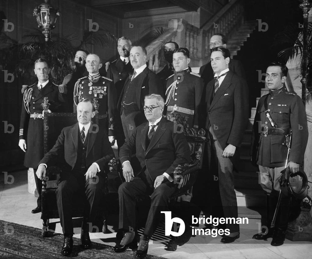 President Coolidge calls on President Machado of Cuba at the Cuban embassy in Washington. April 22, 1927. Gerardo Machado first term (1925-29) enjoyed a period of prosperity. His second was caught in the effects of the Great Depression, and his increasing use of force to hold power. In 1933 he was toppled by a bloodless coup aided by the U.S