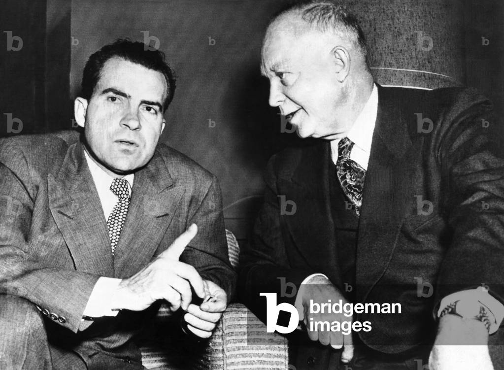 General Dwight Eisenhower with his running mate, Senator Richard Nixon, Nov. 2, 1952