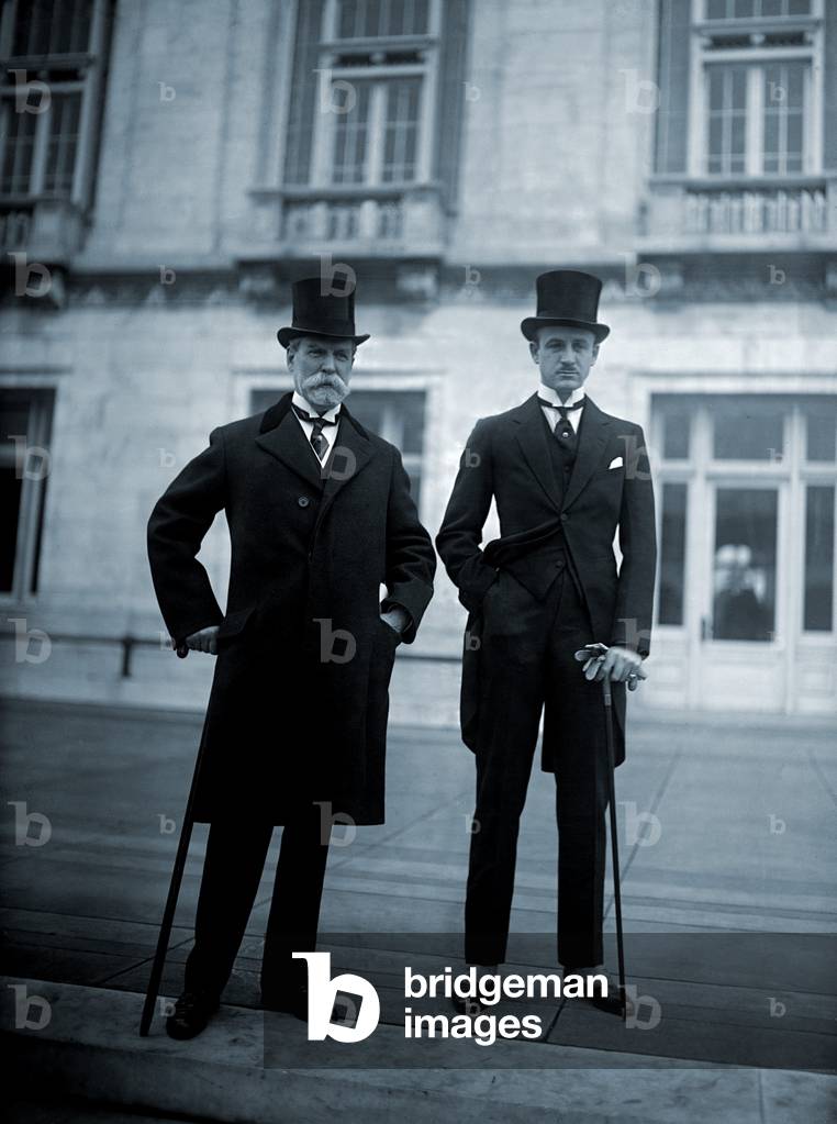 Charles Evans Hughes with young Benjamin Sumner Welles (1892-1961), in 1922. Welles would have a long diplomatic career, specializing in Latin America