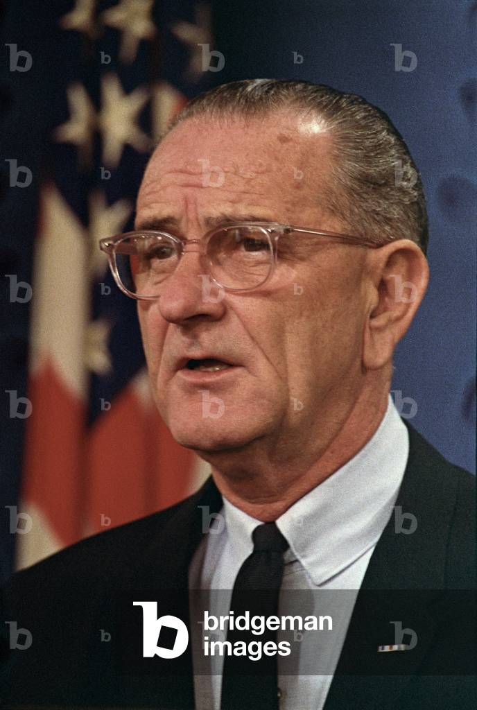President Lyndon Johnson at the Honolulu Conference on the Vietnam War. Feb. 3, 1966