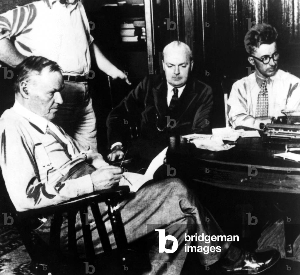 Clarence Darrow, Dudley Field Malone and George W. Rappeleyea during the Scopes Trial, 1925