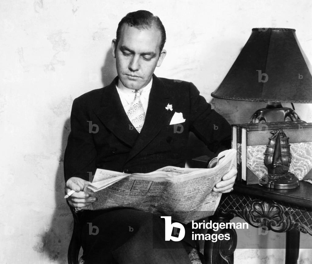 Jean Harlow's ex-husband, the wealthy Charles F. McGraw, reads of Paul Bern's death. Sept. 8, 1932. Harlow was almost 18 when she married the 20 year old McGraw. The couple moved to Beverly Hills, and Harlow was drawn into the movies, stressing her marriage. The couple divorced in 1929