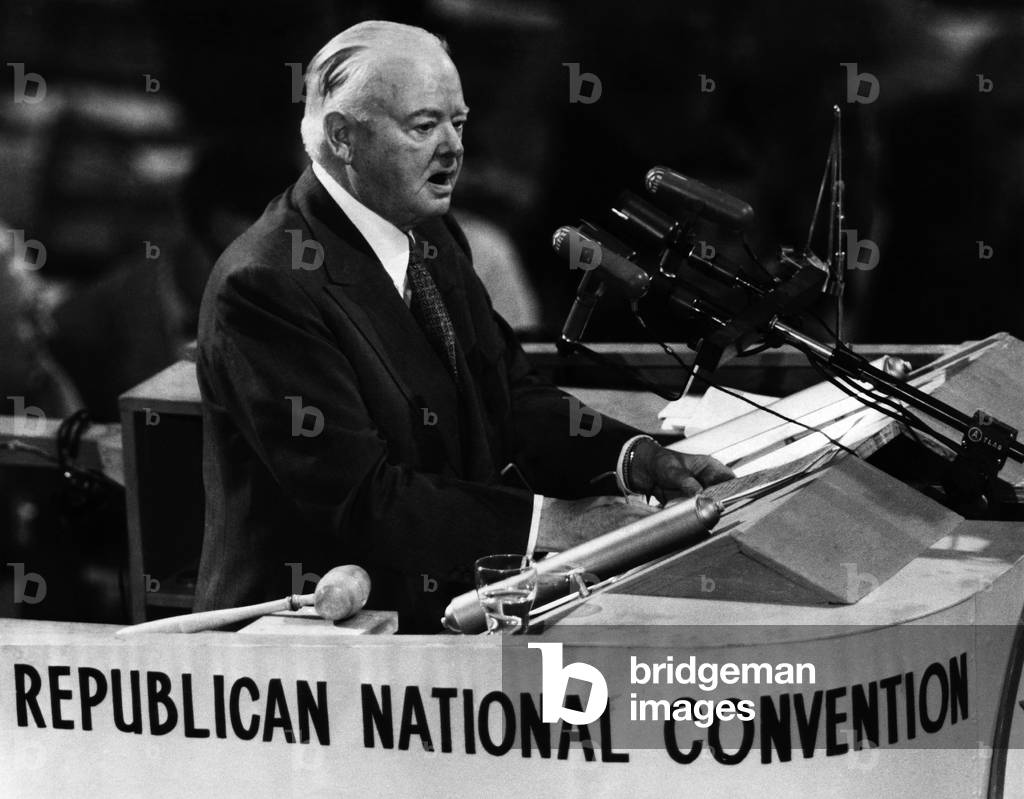 Former President Herbert Hoover (1874-1964), U.S. President 1929-1933, at the Republican National Convention, August, 1964