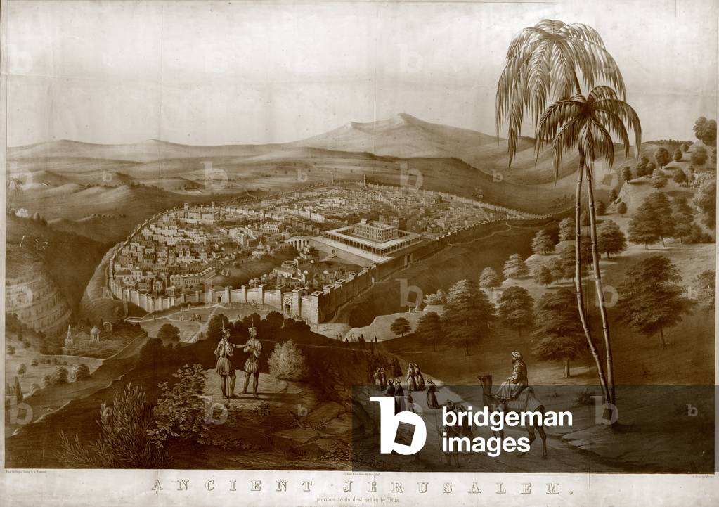 Ancient Jerusalem, before destruction by Titus, painting by James Fuller Queen, 1852