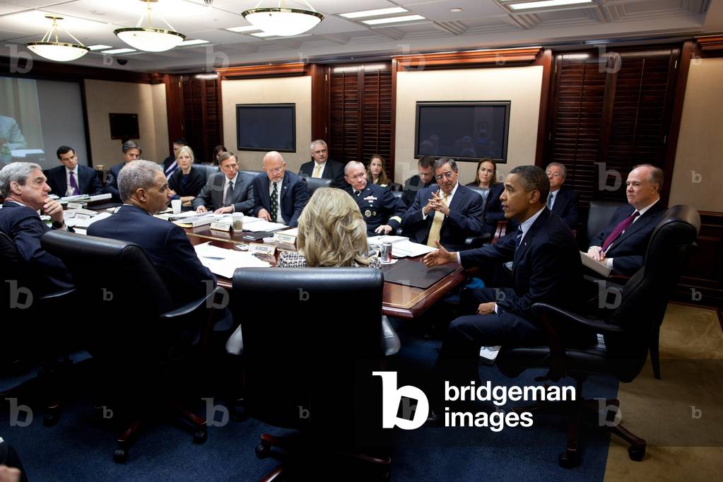 President Barack Obama meets with members of his National Security team in the Situation Room. White House, Oct. 11, 2011. He thanked them for disrupting a plot to assassinate Ambassador Adel al-Jubeir of Saudi Arabia