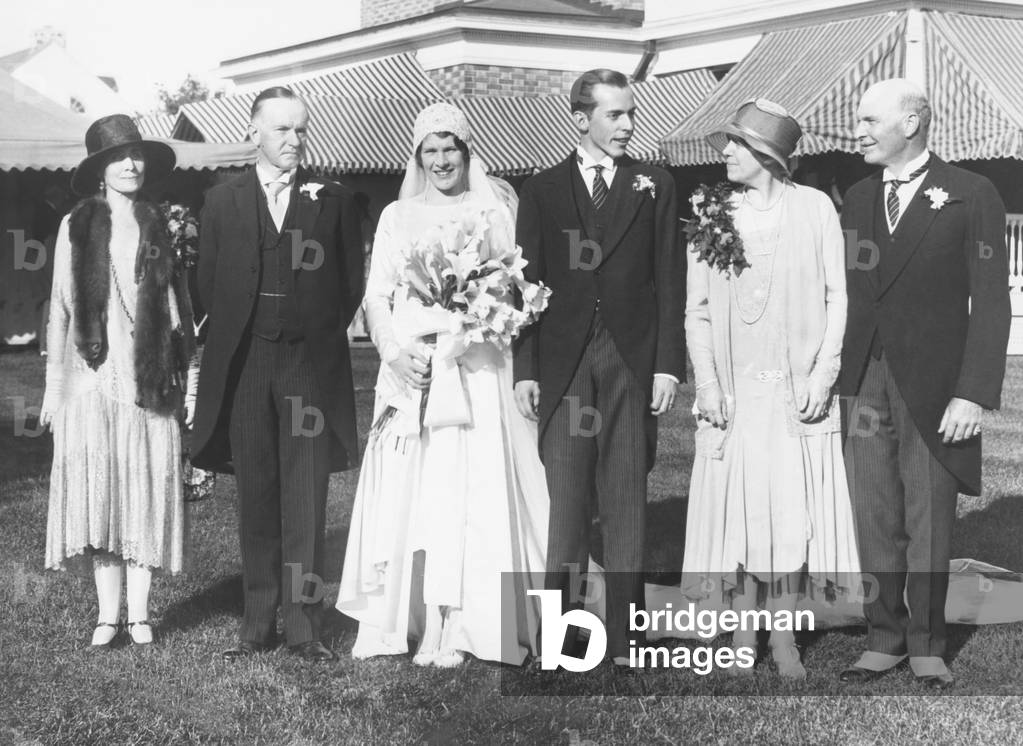 Florence Trumbull and John Coolidge wedding portrait, Sept. 28, 1929