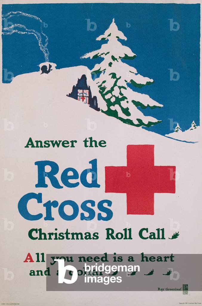 Answer the Red Cross Christmas Roll Call. All you need is a heart and a dollar, 1918 (poster)