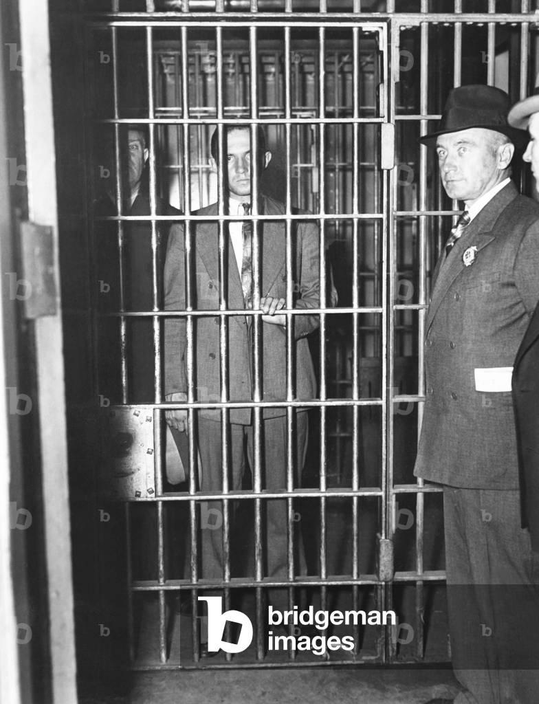 Bruno Hauptmann after his arrest as the receiver of the Lindbergh ransom money. At Police Headquarters, New York City, Sept. 21, 1934