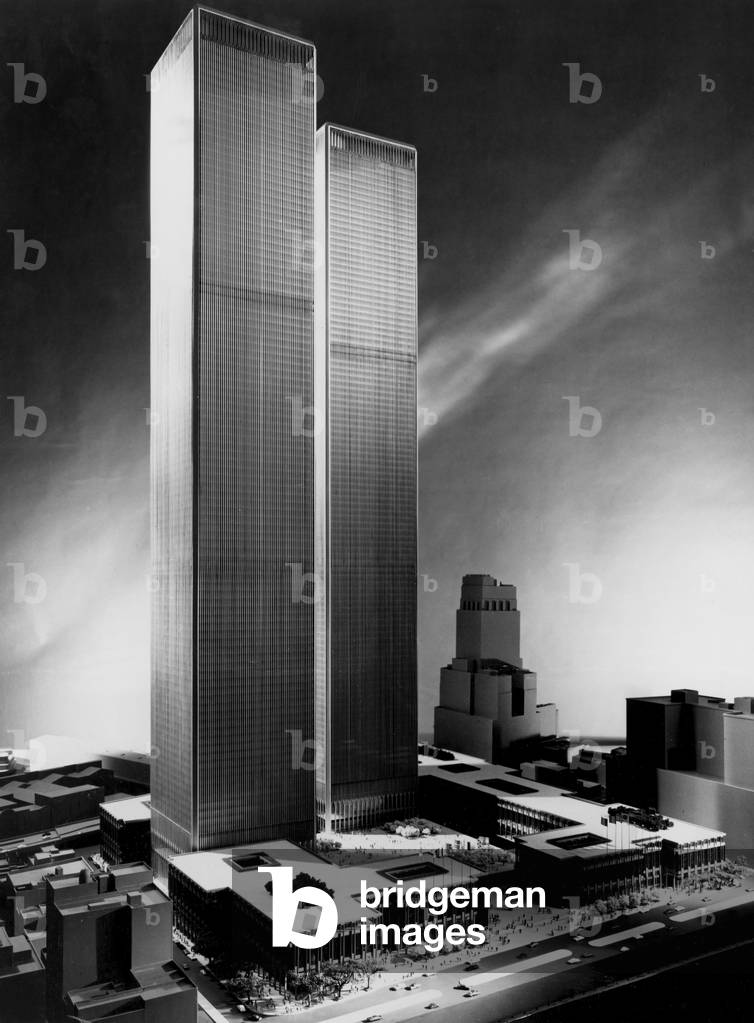 WORLD TRADE CENTER, Twin Towers, model depicting World Trade Center, dated 10-26-64.