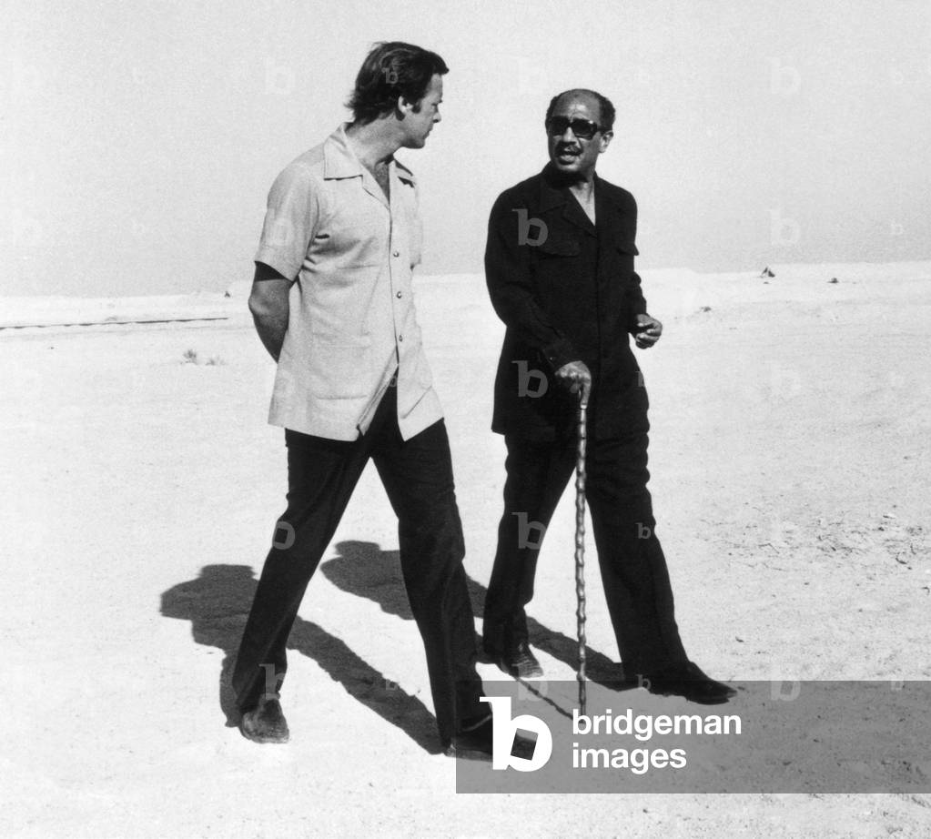 SADAT: ACTION BIOGRAPHY, from left: Peter Jennings, Egyptian President Anwar Sadat, December 19, 1974