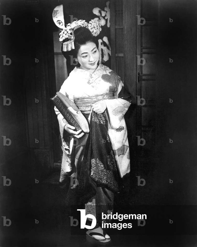 Japanese geisha in classic pose