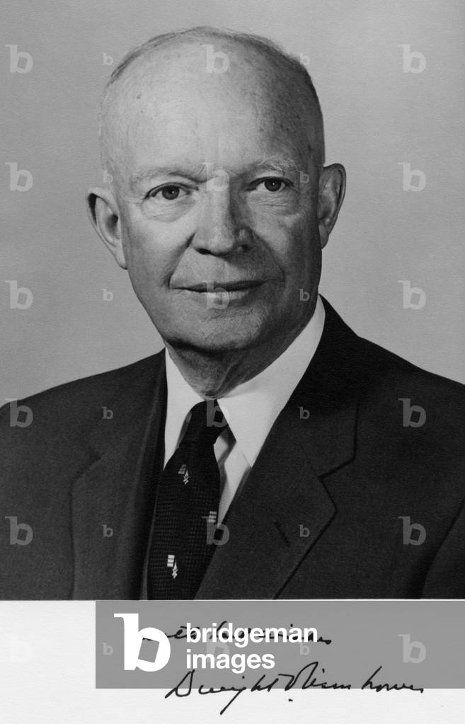 President Dwight Eisenhower, portrait with signature. Feb. 13. 1959