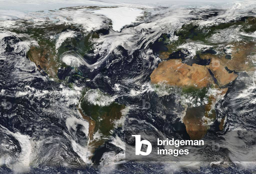 Composite world map made from satellite based remote imaging. July 11 2005