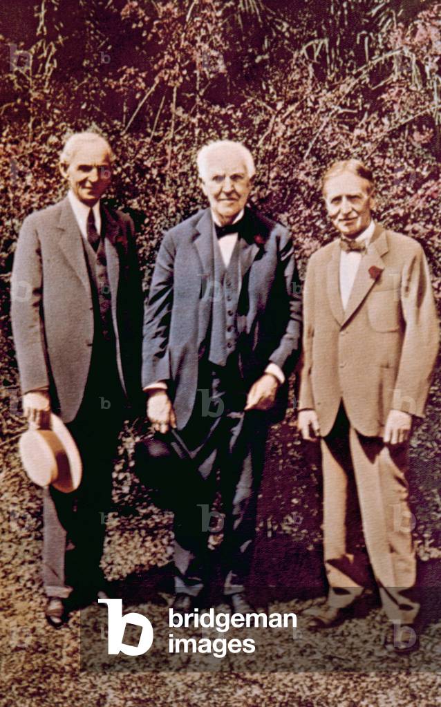 Henry Ford, Thomas Alva Edison, Harvey Firestone at the Edison home in Fort Myers, Florida, 1923