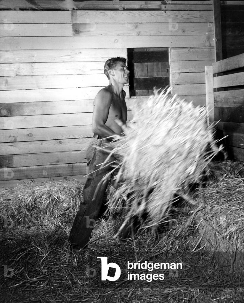 Ronald Reagan at his San Fernando Valley Ranch, 1949