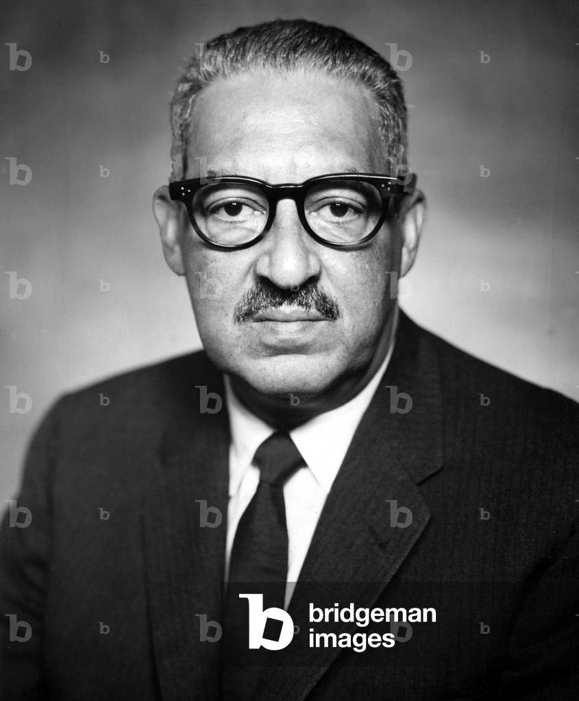 Thurgood Marshall (1908-1993) Pictured as Solicitor General of the United States, 4/10/67 (b/w photo)
