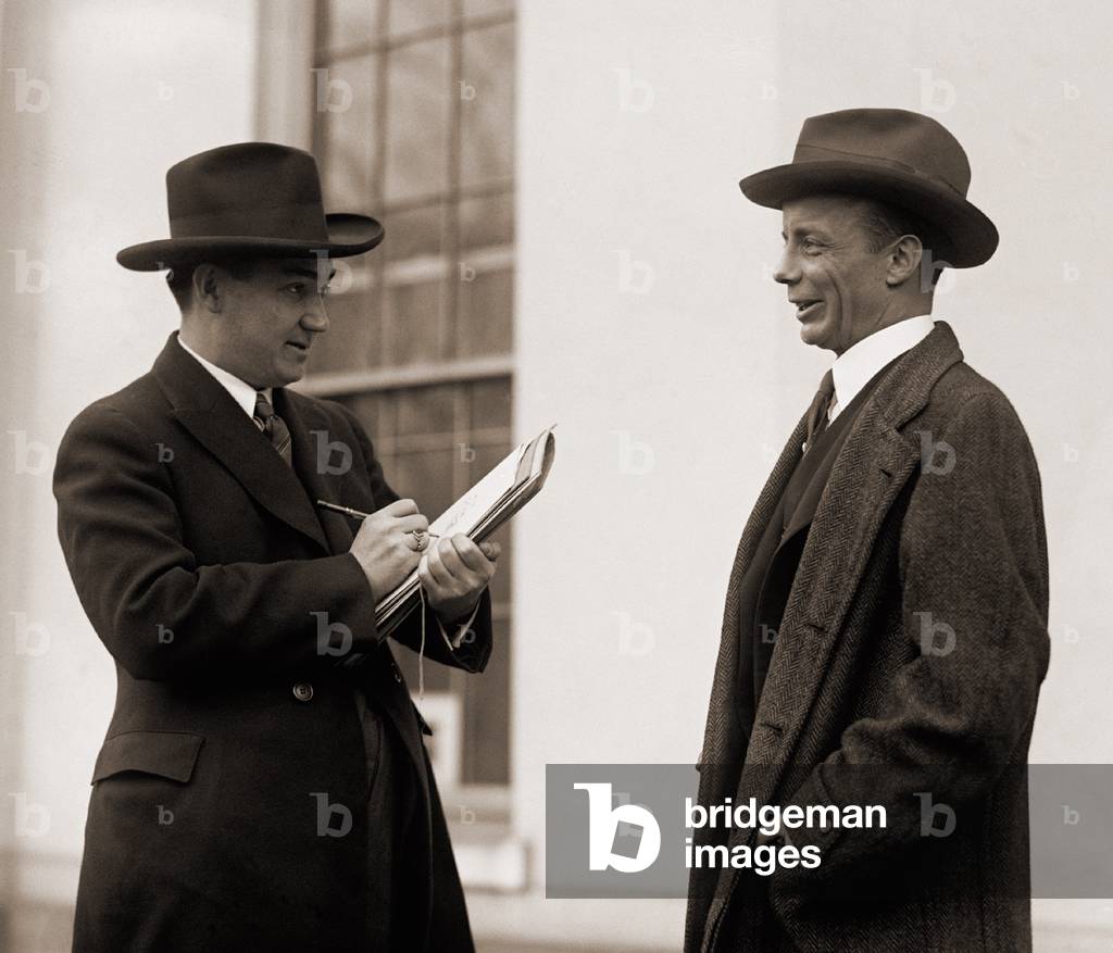 Theodore Roosevelt Jr. (1887-1944), interviewed by a reporter in 1923. Roosevelt would run for Governor of New York in 1924, but the taint of Teapot Dome and vigorous campaigning of the cousins, Eleanor and Franklin, for his Democratic opponent, Al Smith, ended his career in elective politics