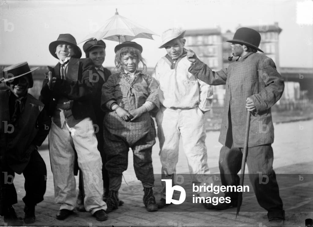 Halloween, children dressed in costumes, c.1930s
