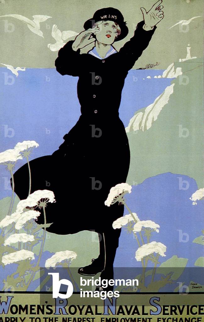 World War I British Woman's Royal Navy recruiting poster by Joyce Dennys, 1916