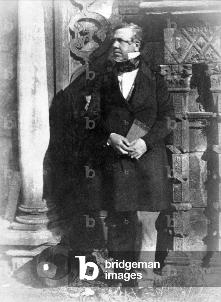David Roberts (1896-1864) Scottish painter in an early calotype by photographic pioneer David Octavius Hill (1802-70). 1844