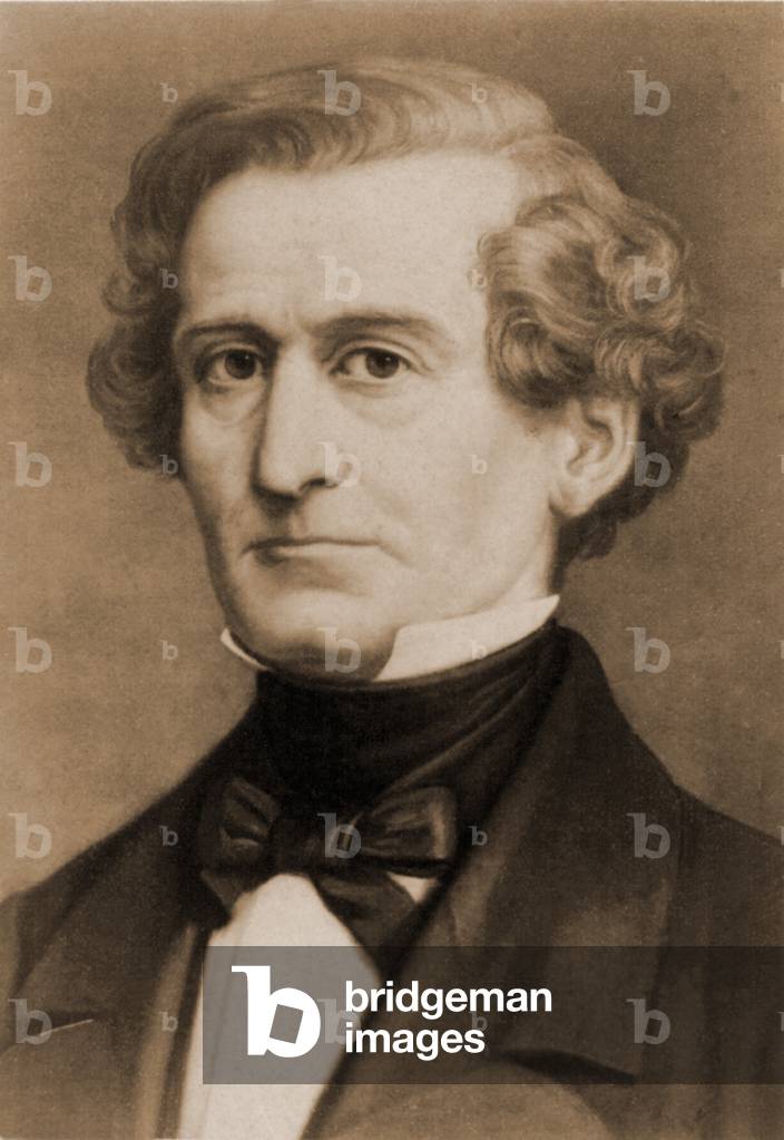 Hector Berlioz (1803-1869) French romantic composer best known for his first great work, SYMPHONIE FANTASTIQUE (1830). Painting by Ernst Hader