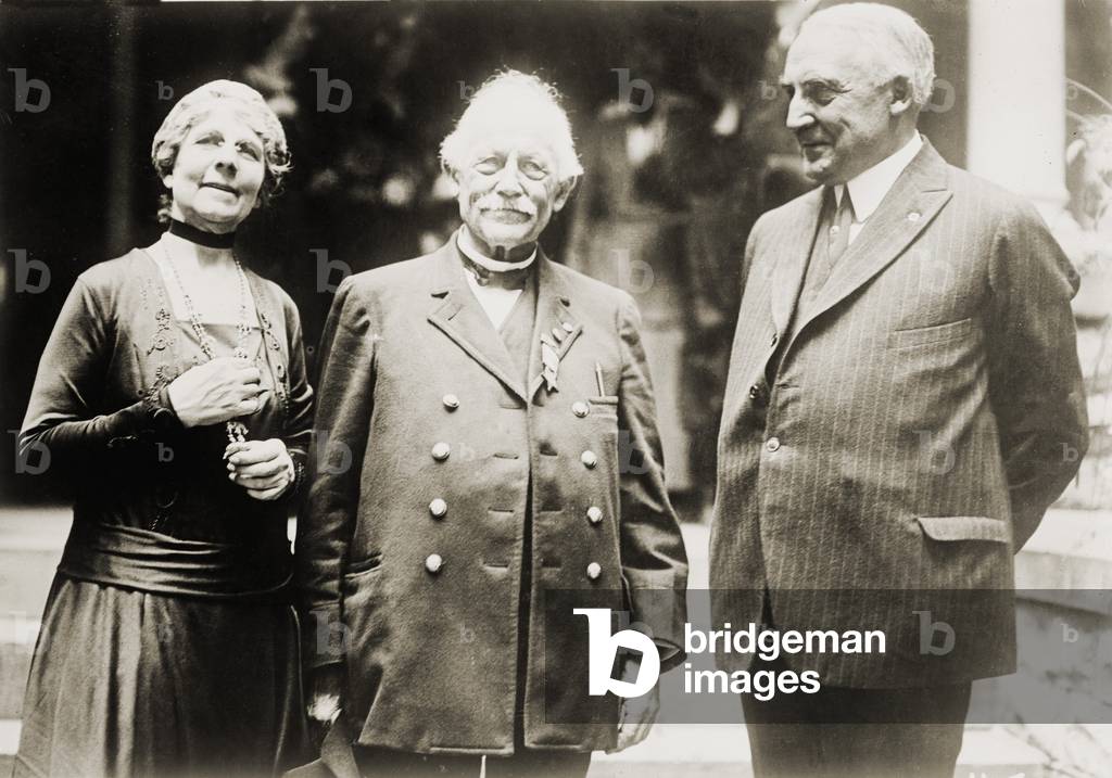 Warren G. Harding (1865-1923), with his wife Florence, and his father, Dr. George Tryon Harding. c. 1920