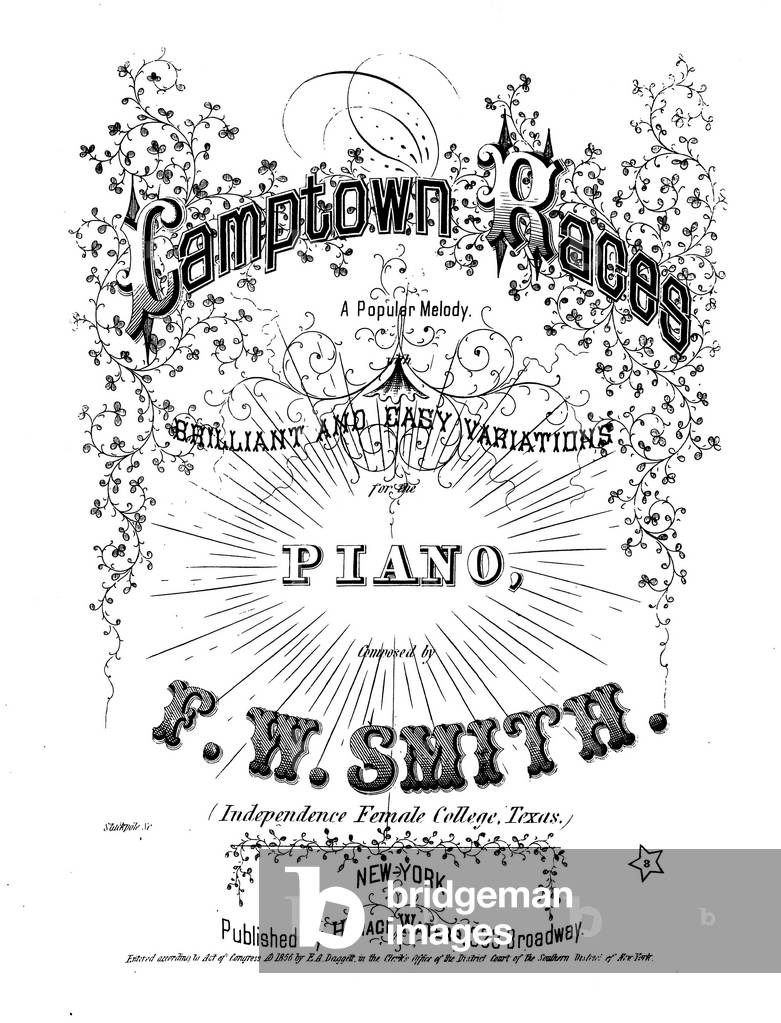 Camptown Races, by F.W. Smith, sheet music title page, 1856