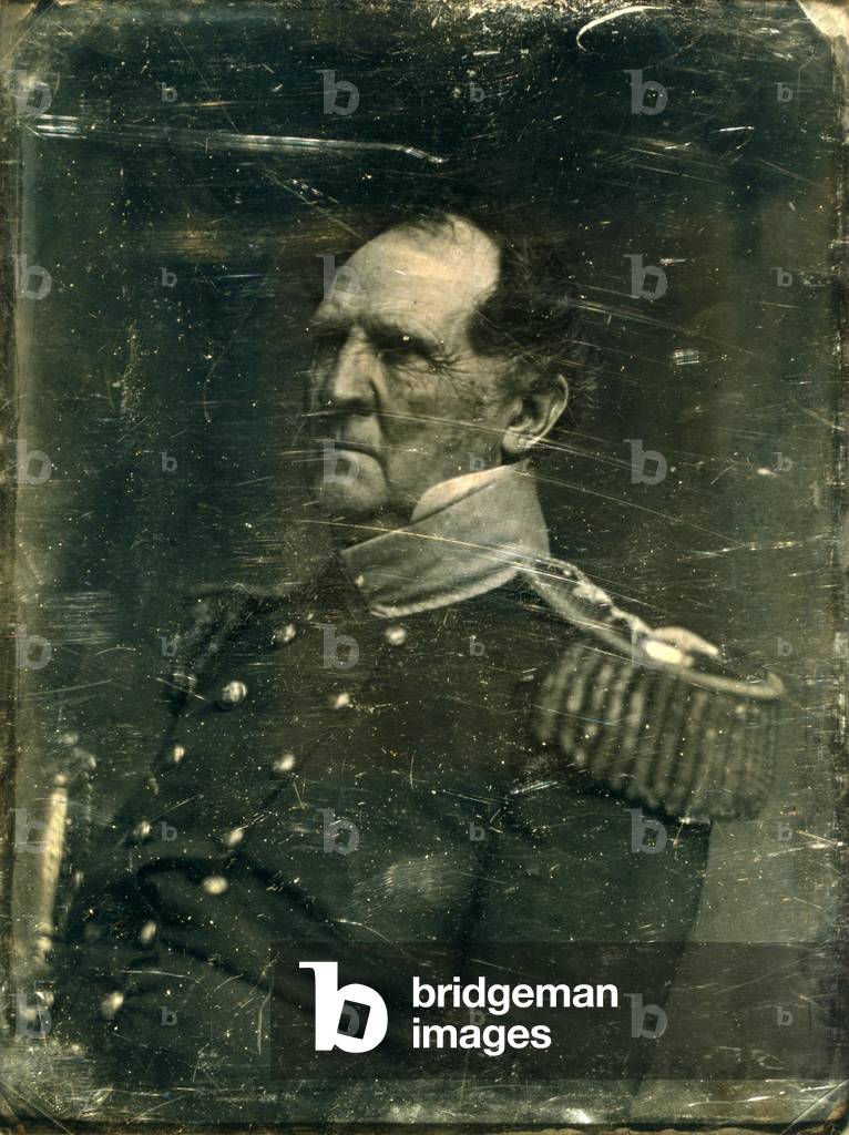 The Civil War. General Winfield Scott, carte de visite signed by Scott, c. 1860 - 1861. Mathhew Brady Studio