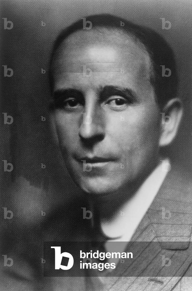 John J. Raskob (1879-1950), pioneering executive for General Motors, where he created the General Motors Acceptance Corporation to offer credit to car buyers. As an industrial manager, he developed methods to measure production efficiency. 1922 portrait by Pirie MacDonald
