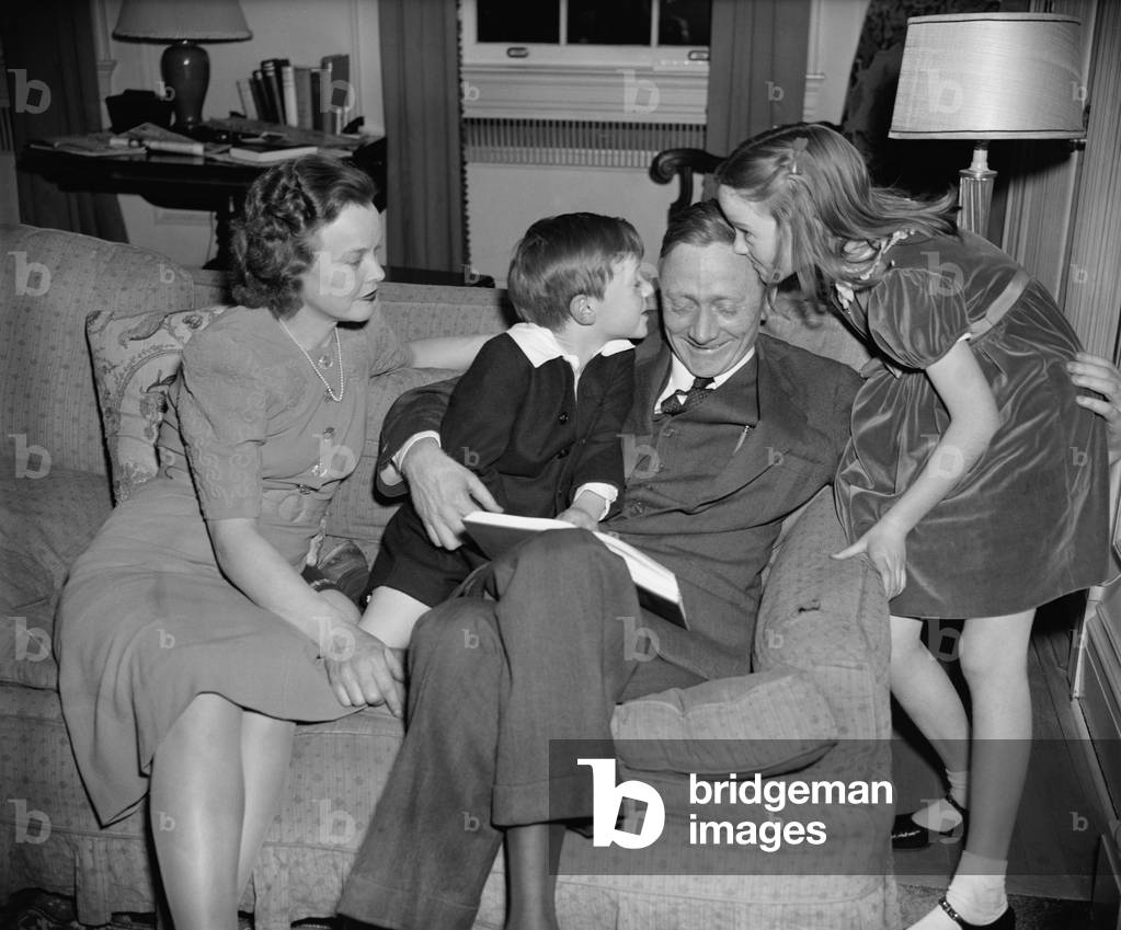 SEC Chairman William Douglas, FDR's fourth Supreme Court nominee with his family,1939. As of 2013, he holds the record as the longest serving Justice, with a 36 year term that ended in 1975
