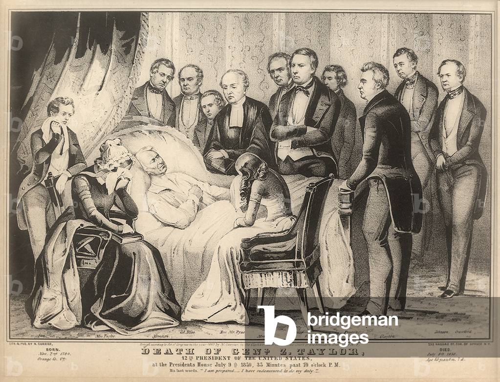 Zachary Taylor. Death of President Zachary Taylor. Taylor on his death bed, in the White House, July, 1850