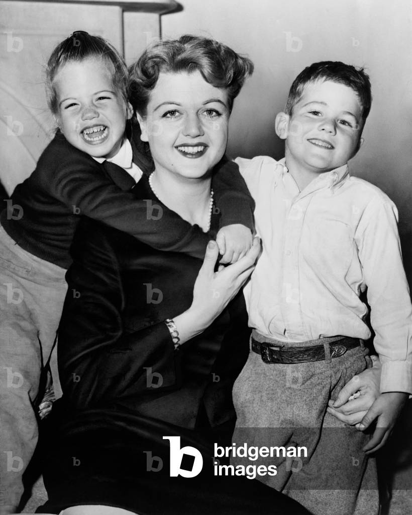 Actress Angela Lansbury with daughter Deidre and son Andrew, 1957