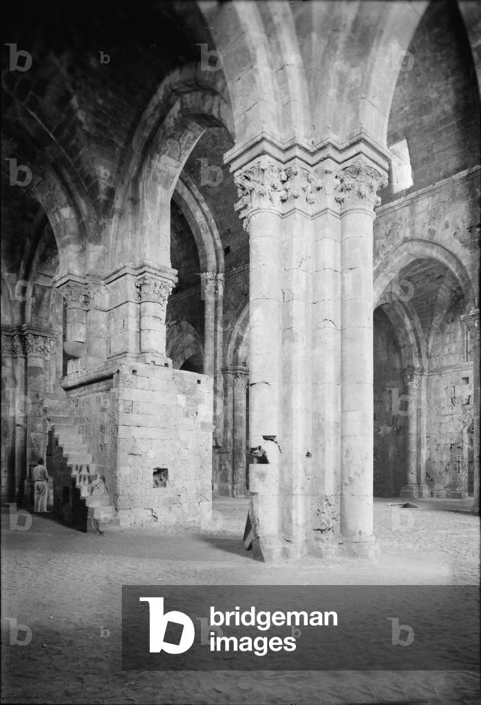 Tartous, the Crusader cathedral, interior, Syria, c.1936