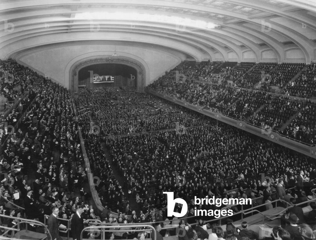 Republican Convention in session in the Public Auditorium, Cleveland, Ohio, June 10-12, 1924. The Public Auditorium opened in 1922 and hosted the first National Political Convention in Cleveland's history.