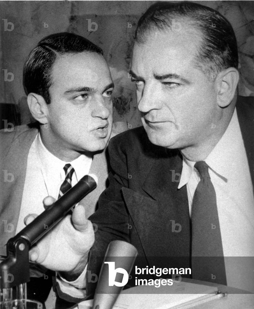 Roy Cohn, Senator Joseph McCarthy, at Senate Committee, 1950s
