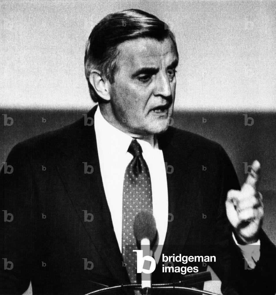 US Elections. Former US Vice President Walter Mondale making his acceptance speech for the presidential nomination at the Democratic National Convention in San Francisco, California, July, 1984