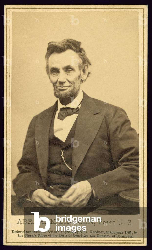 President Abraham Lincoln (1809-1865). Portrait by Alexander Gardner taken on February 5, 1865
