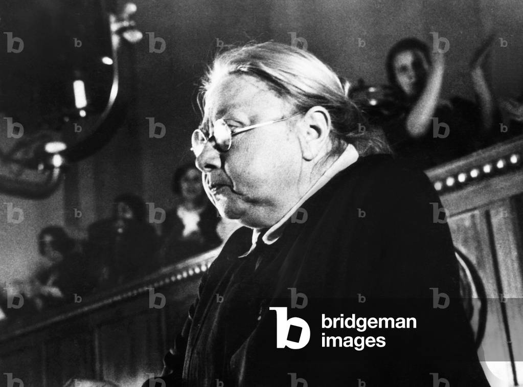 Nadezhda Krupskaya, Lenin's widow on May 10, 1936. She addressed the All Union Conference of Wives of the Managers, Engineers, and Technical Workers in Heavy Industry in the Grand Kremlin Palace. The wives of the captains of Soviet industry lead cultural work in Soviet Russia