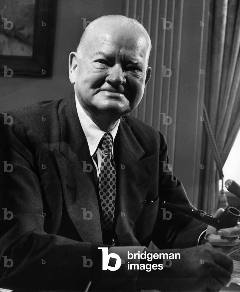 Former President Herbert Hoover (1874-1964), U.S. President 1929-1933, at 87, August 7, 1961