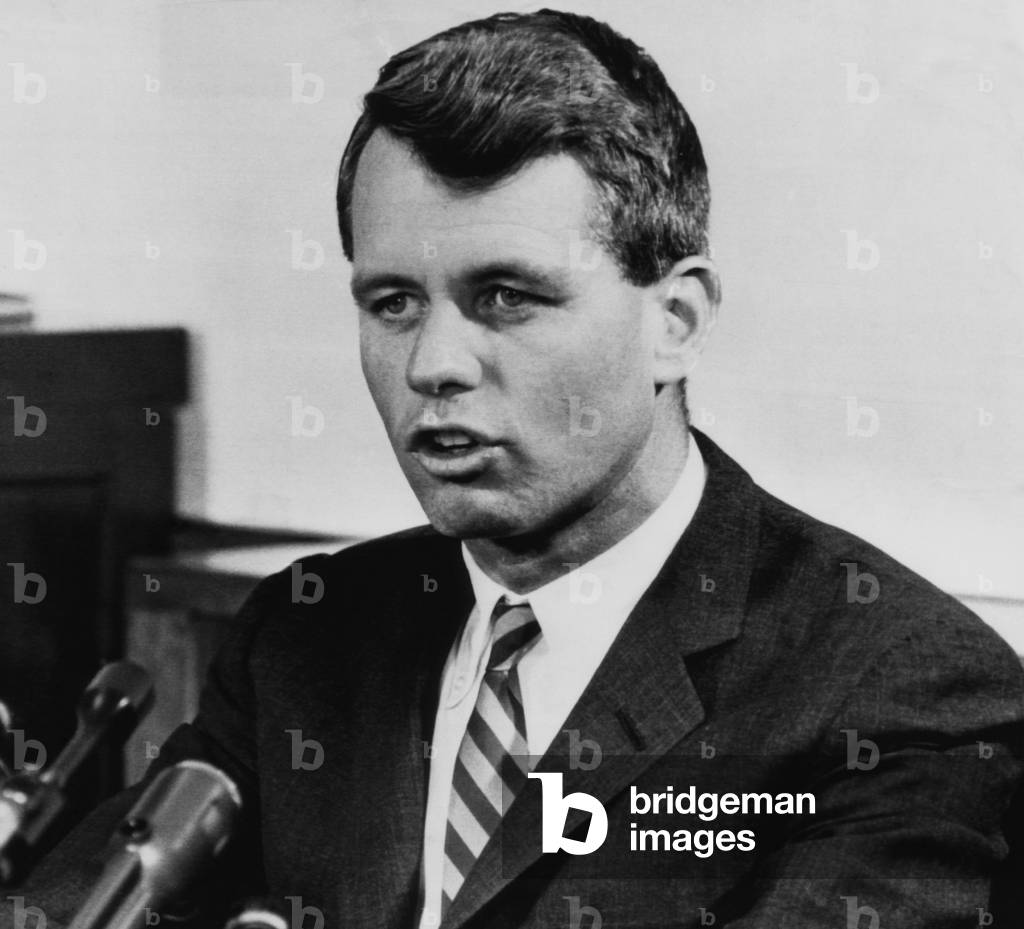 Attorney General Robert F. Kennedy announcing indictment of U.S. Communist Party, Washington D.C., December 1, 1961.